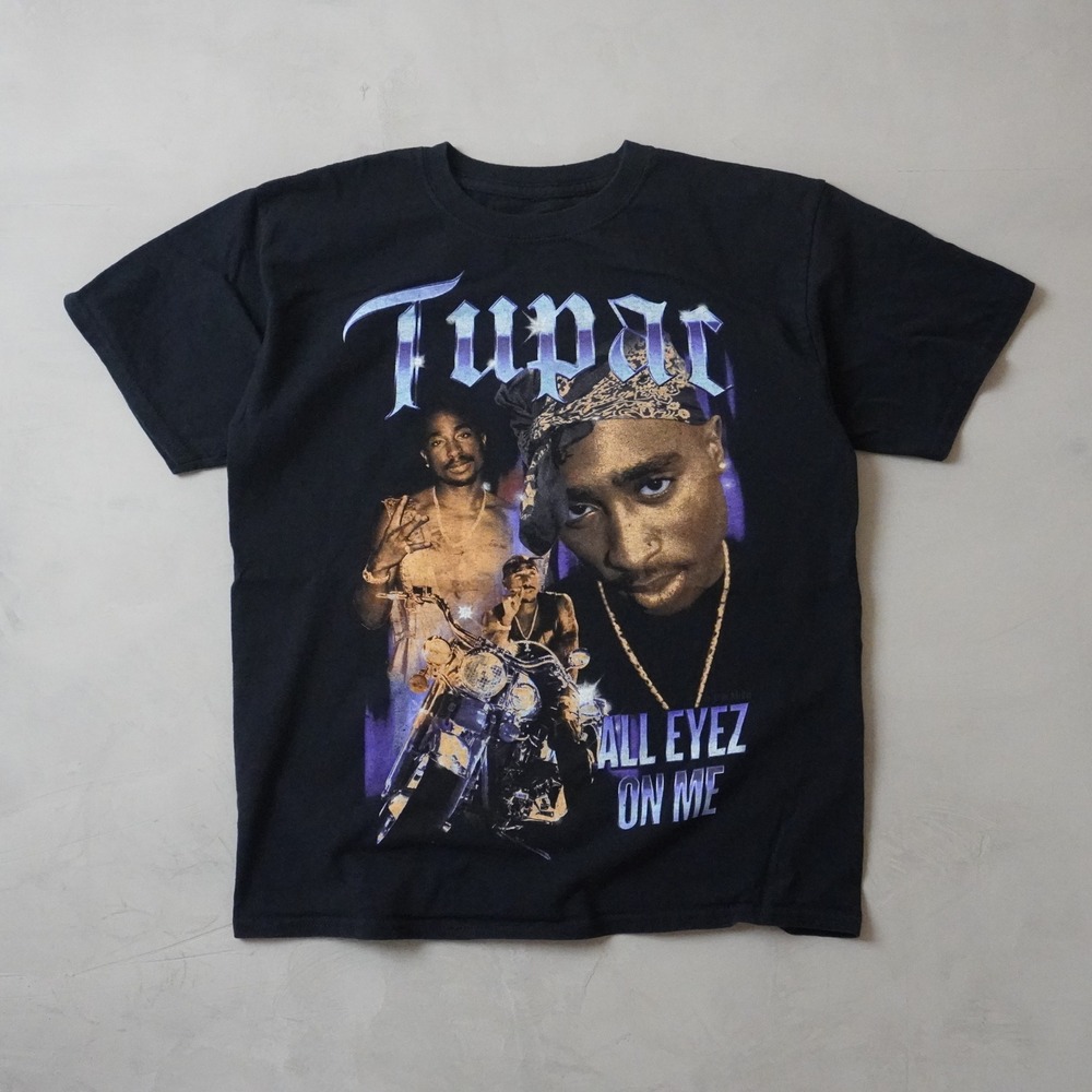 Tupac All Eyez On Me Graphic T-Shirt Mens XS Black 2021 Amaru Rap Tee 2Pac